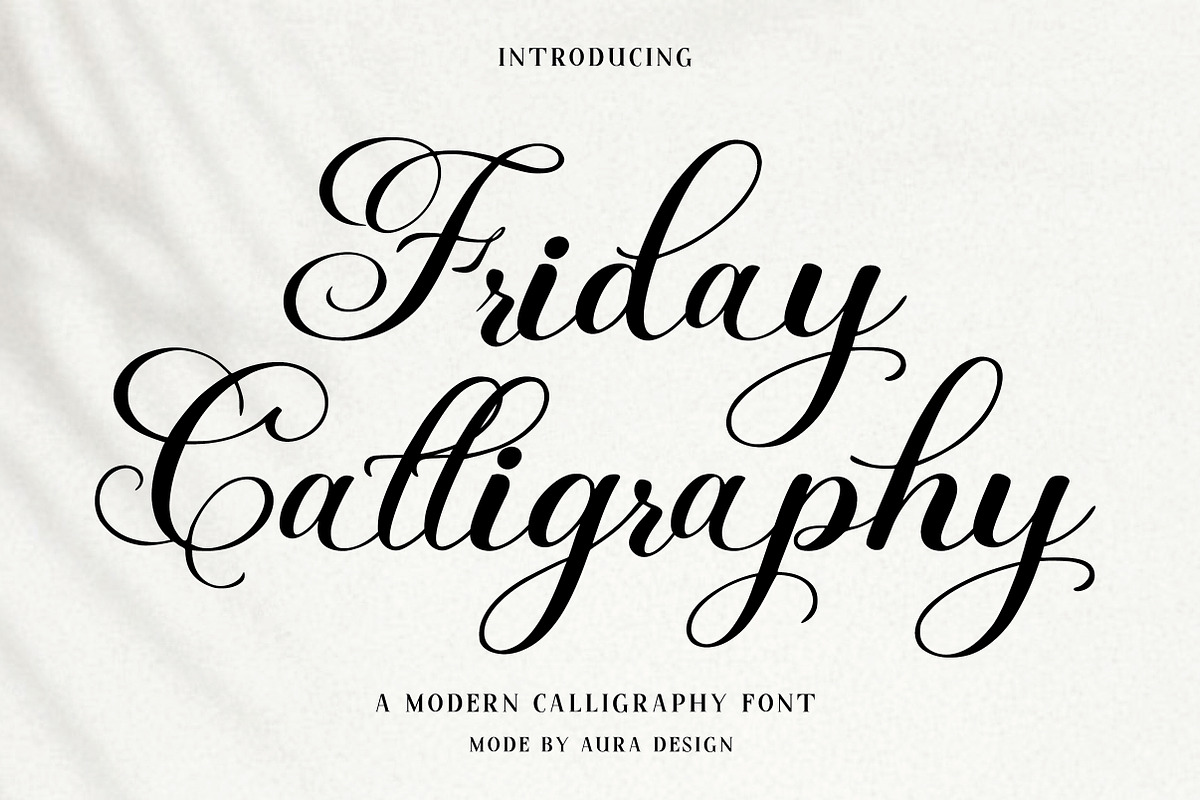 Friday Calligraphy, a Script Font by Aura Typeface (Photo 1 of 8)