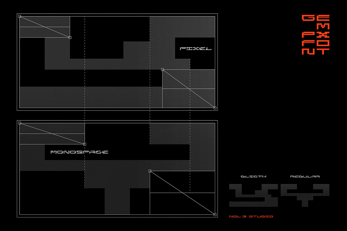 GEMPX | Pixel Glitch Font, a Sans Serif Font by Nol 3 Studio (Photo 10 of 10)