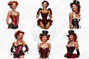Burlesque Cabaret Woman clipart Set, a Person Illustration by ThatsDesignArt (Thumbnail 9 of 10)