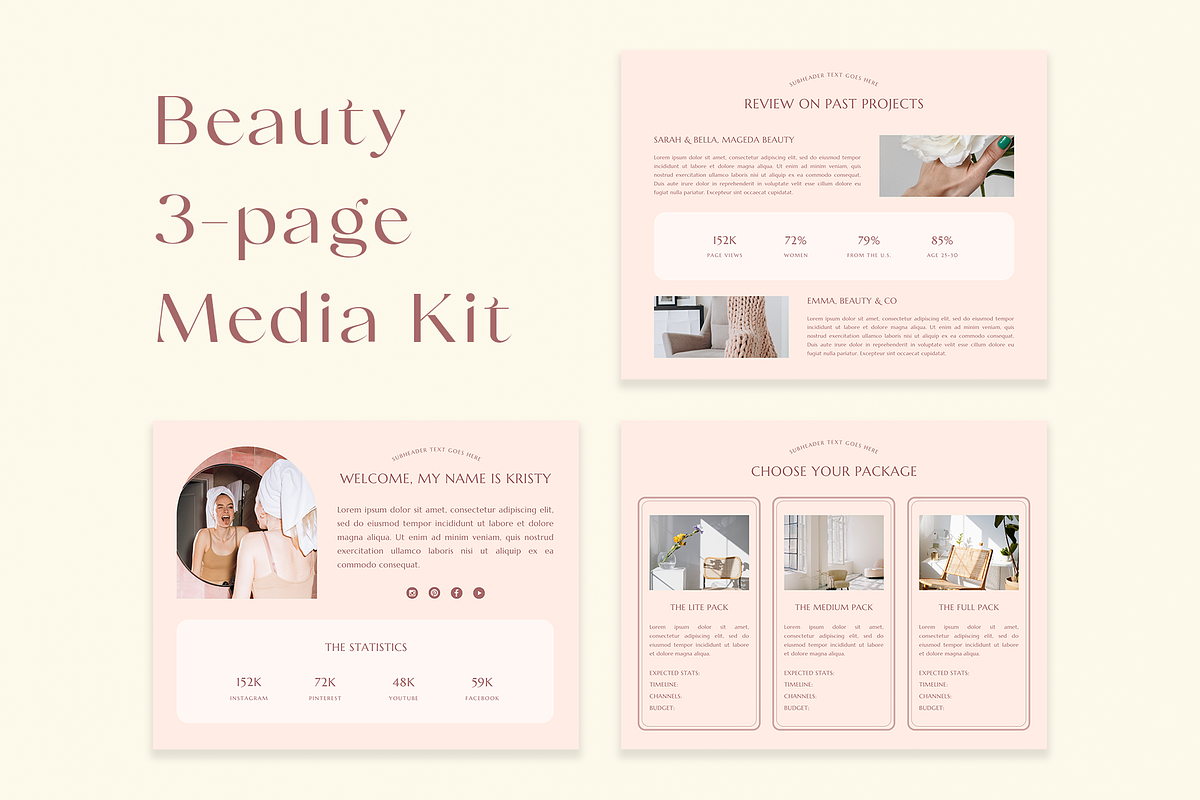 3-Page Media Kit for Beauty Bloggers, a Brochure Template by Ralony (Photo 5 of 5)
