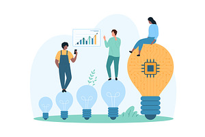 Strategy creative idea development, a Technology Illustration by Flashvector