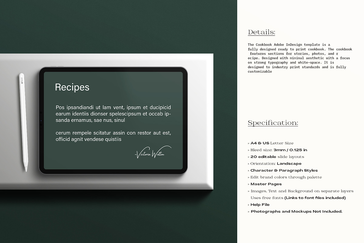 Cookbook Recipe Book Template, a Brochure Template by ArtisanaAura (Photo 2 of 10)