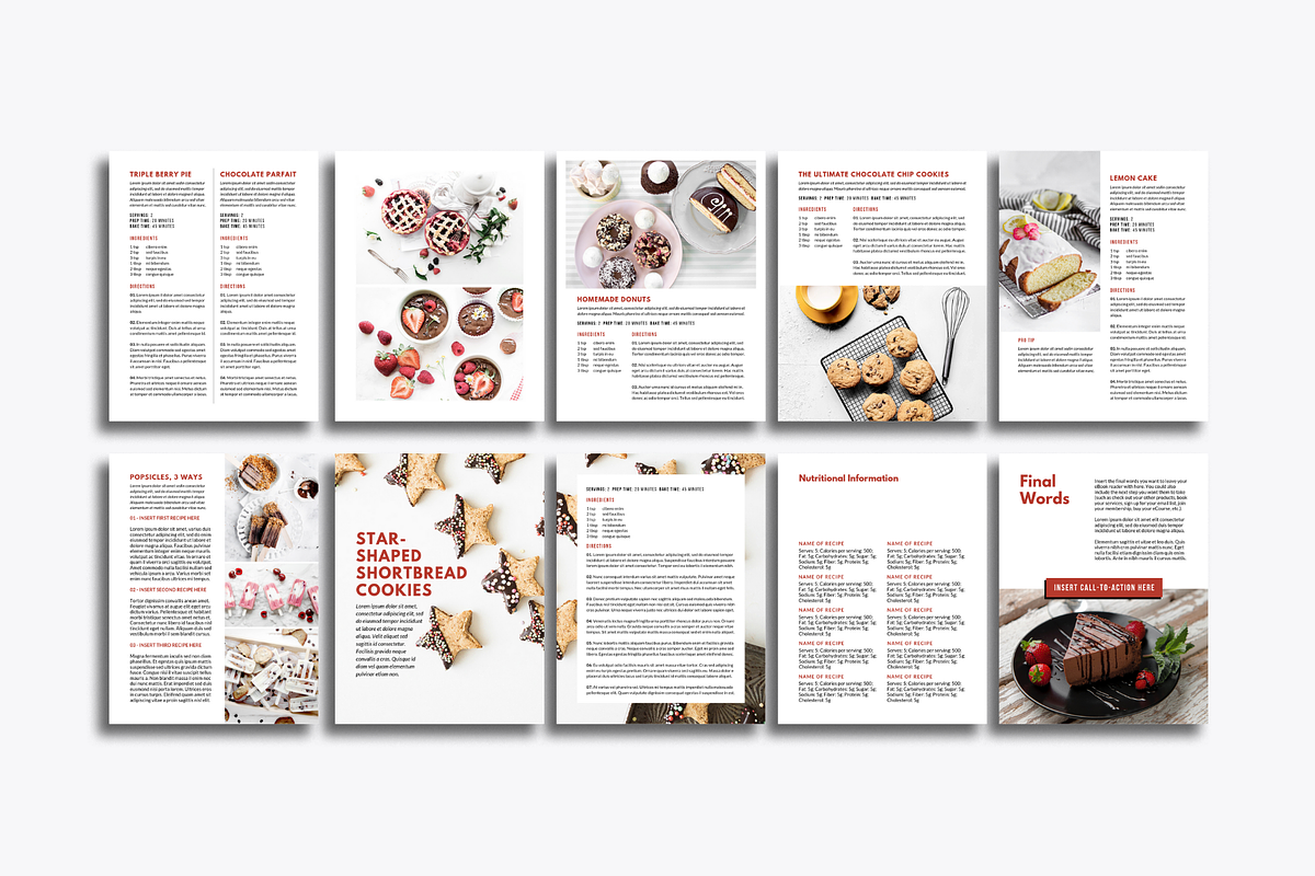 Recipe Book / Cookbook Template, a Magazine Template by ProductiveandFree (Photo 8 of 12)