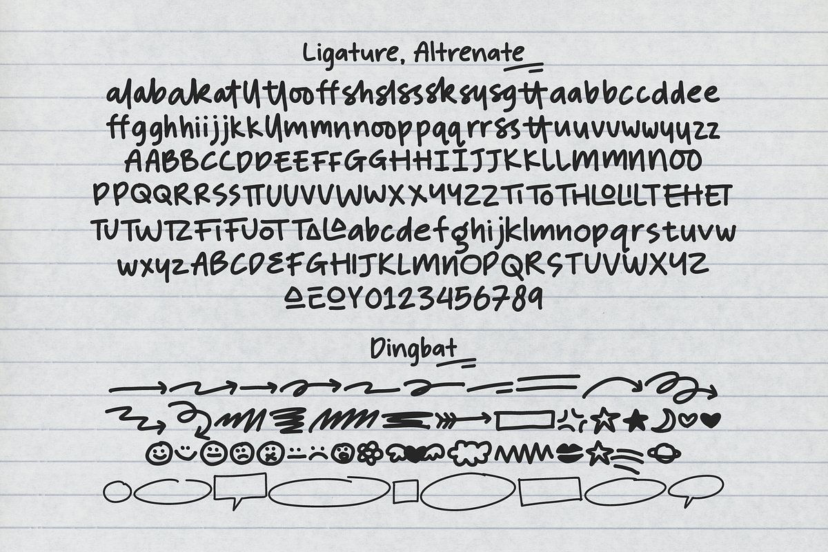 Funny Days | Cute Hand Drawn Font, a Handwritten Font by Denustudios (Photo 11 of 12)