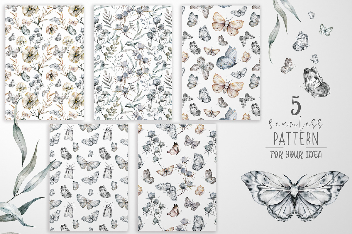 Watercolor butterflies Romantic set, an Animal Illustration by Ann Art Houze (Photo 7 of 8)