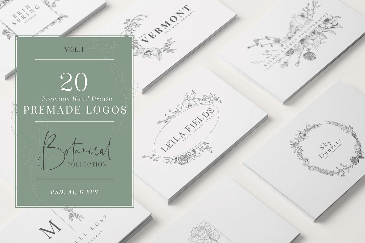 Logo Bundle Vol.1 - Botanical, a Branding & Logo Template by The Autumn Rabbit Ltd (Photo 1 of 8)
