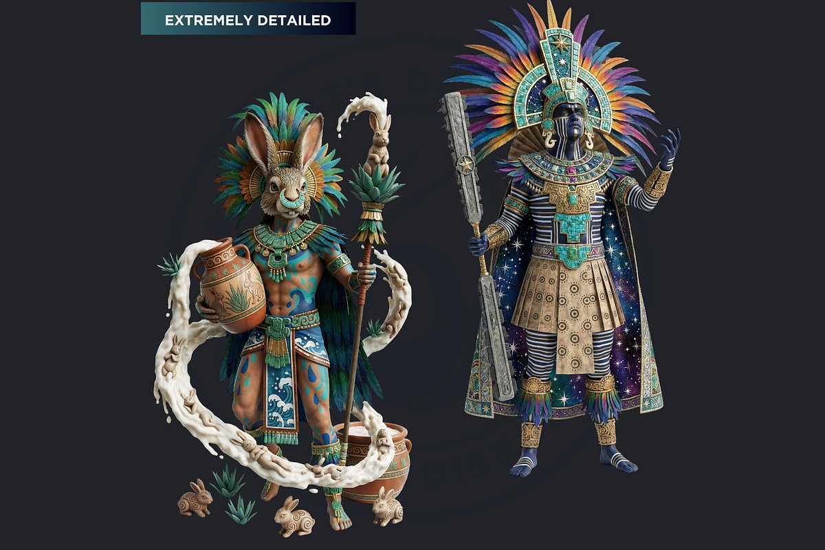 Aztec Deities Cliparts, a Person Illustration by ThatsDesignArt (Photo 10 of 15)
