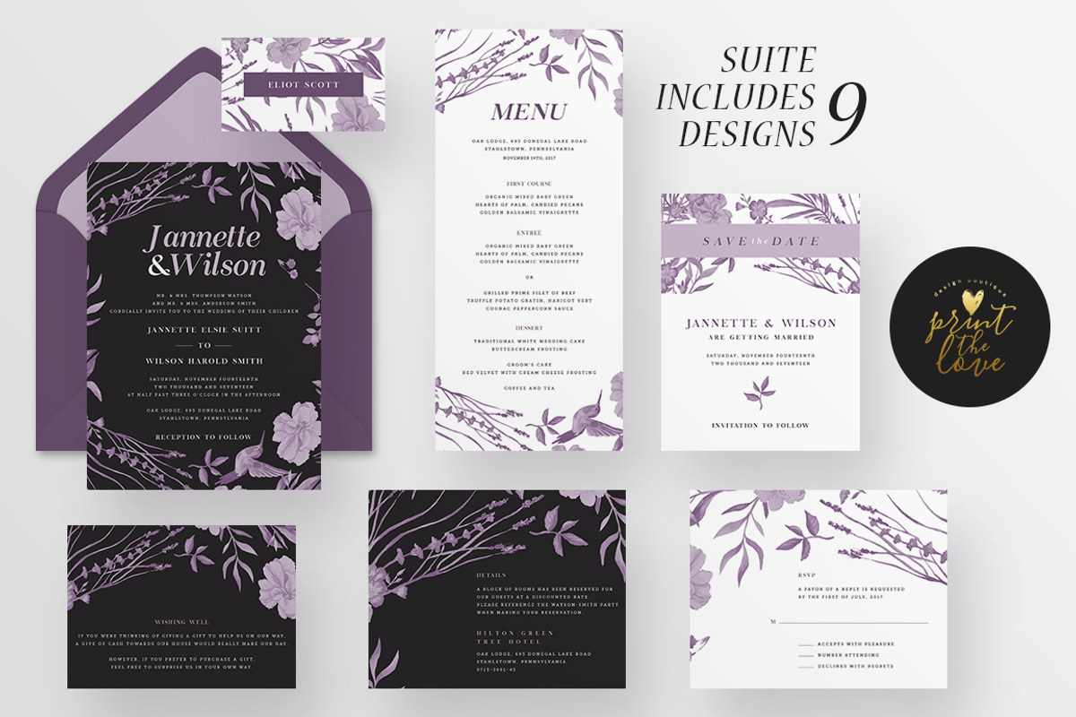 Wedding Invitation Suite - Jannette, an Invitation Template by Print The Love Boutique (Photo 1 of 6)