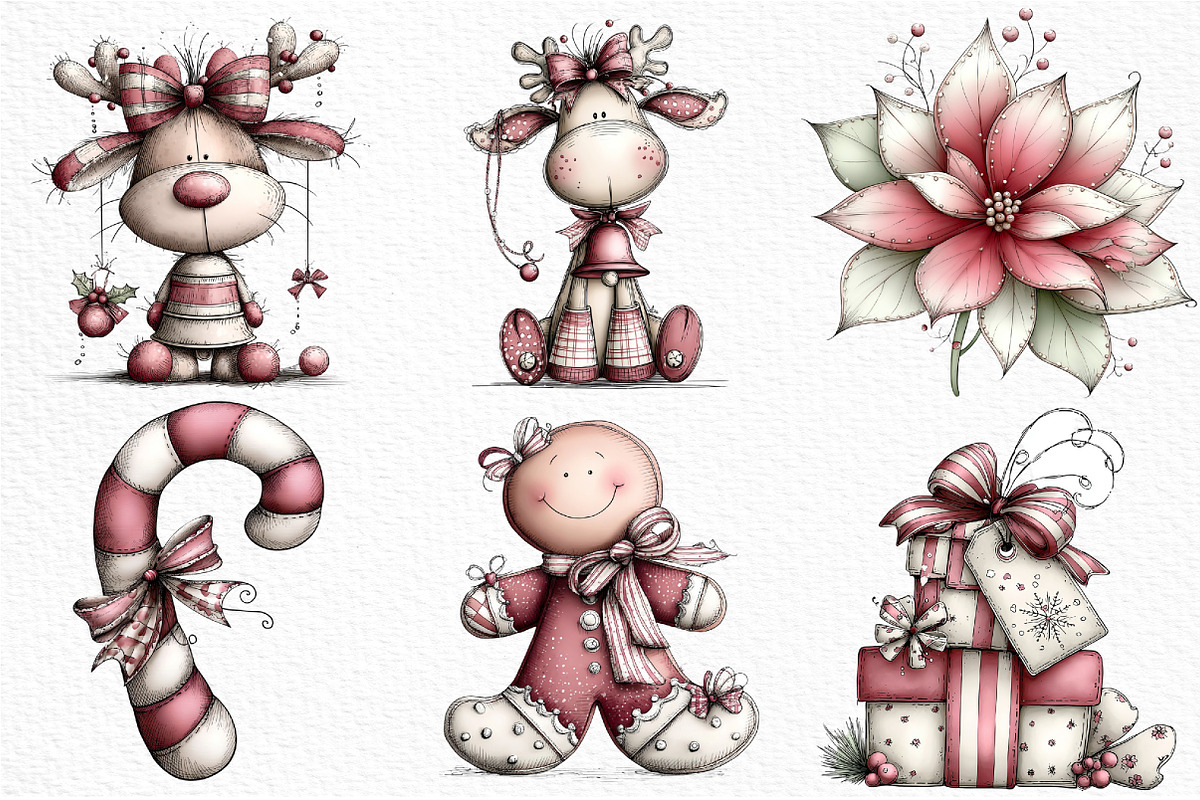 Whimsical Christmas Clipart, an Illustration by Craft Nest (Photo 5 of 6)