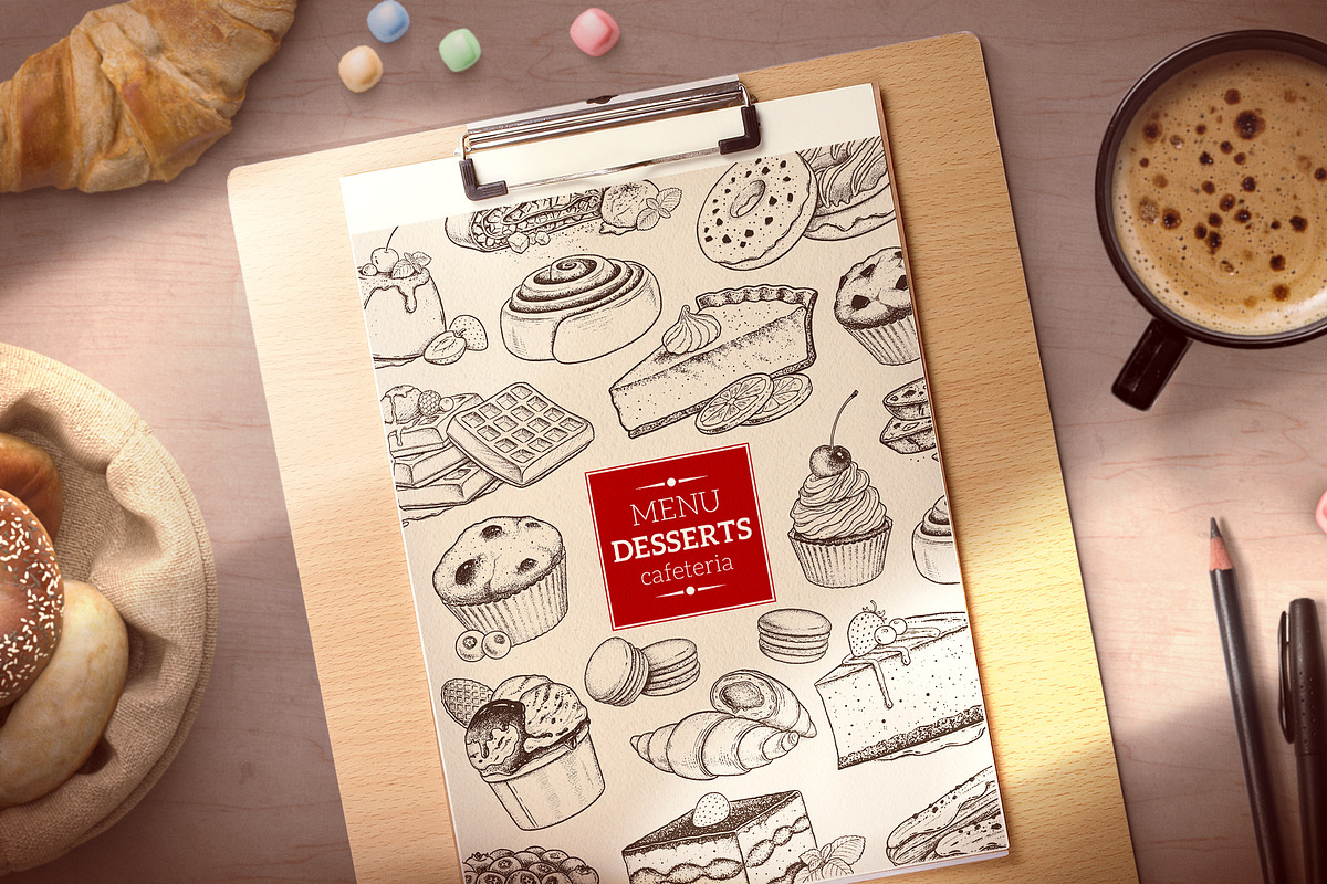 Desserts Sketchy illustrations, a Food Illustration by Sonya Illustrations (Photo 2 of 9)