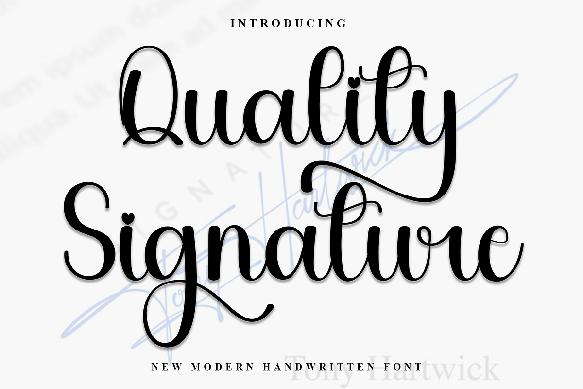 Quality Signature, a Handwritten Font by InermediaSTUDIO (Photo 1 of 9)