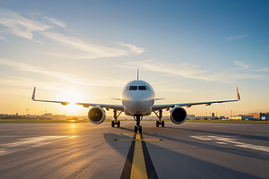 Commercial aircraft on runway, a Photo by rarrarorro