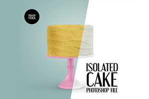 Isolated cake topper mockup