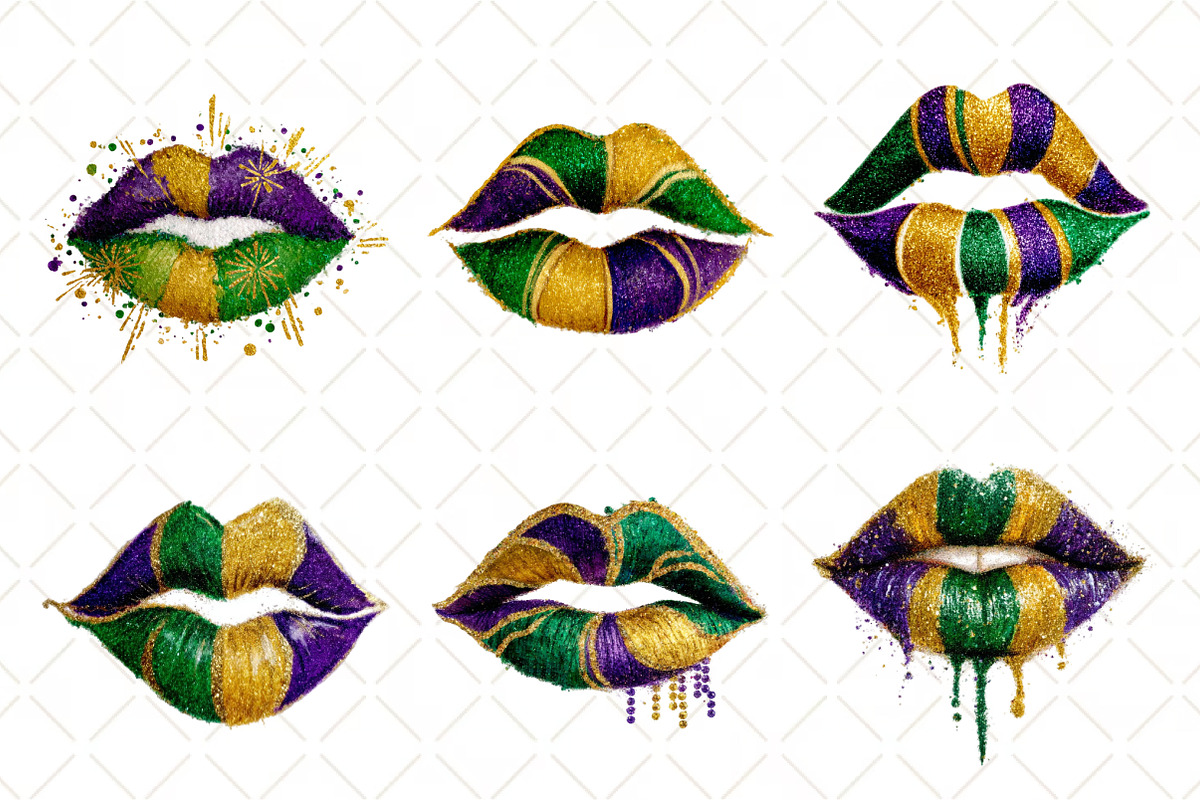 Mardi Gras Lips Clipart Mardi Gras, an Illustration by Black Bird Studio (Photo 5 of 6)