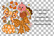 Fall Turkey Coquette Png, a Graphic by Clipart Bloom (Thumbnail 2 of 2)