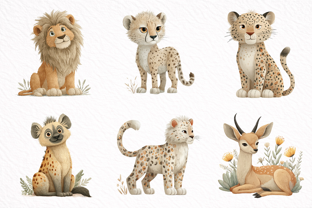 Safari Baby Animals Clipart, an Illustration by DreamArtGraphic (Photo 5 of 8)