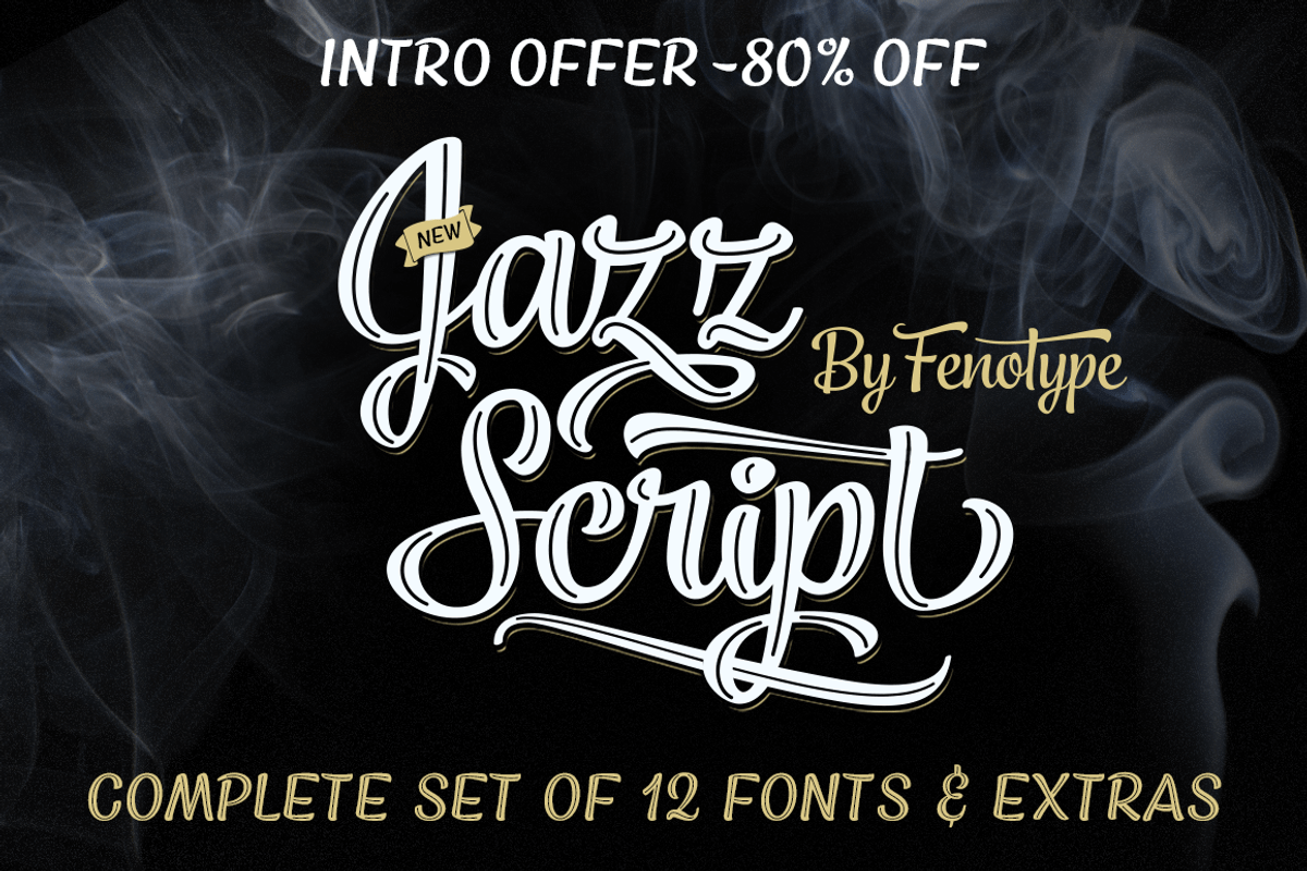 Jazz Script 12 fonts + extras -40% preview 5