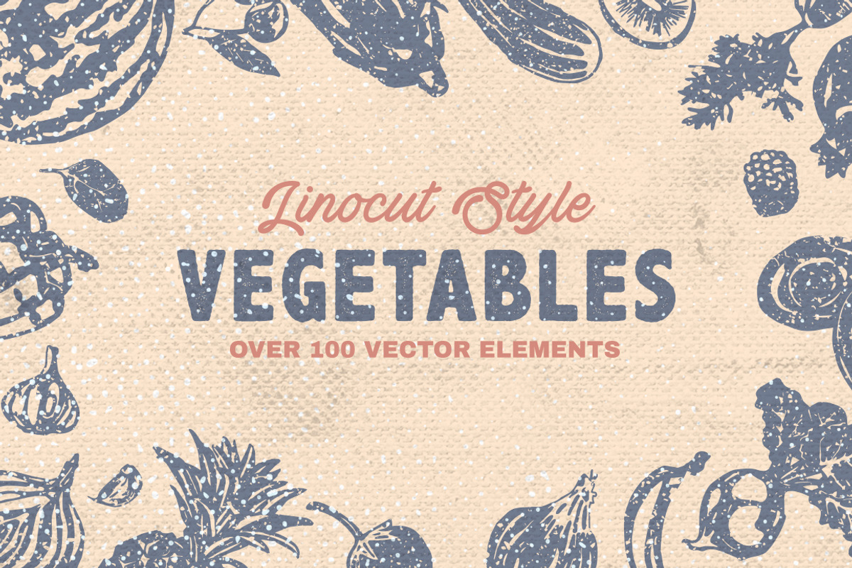 Vegetables (Linocut|Vintage) +Bonus, an Illustration by duka (Photo 1 of 10)