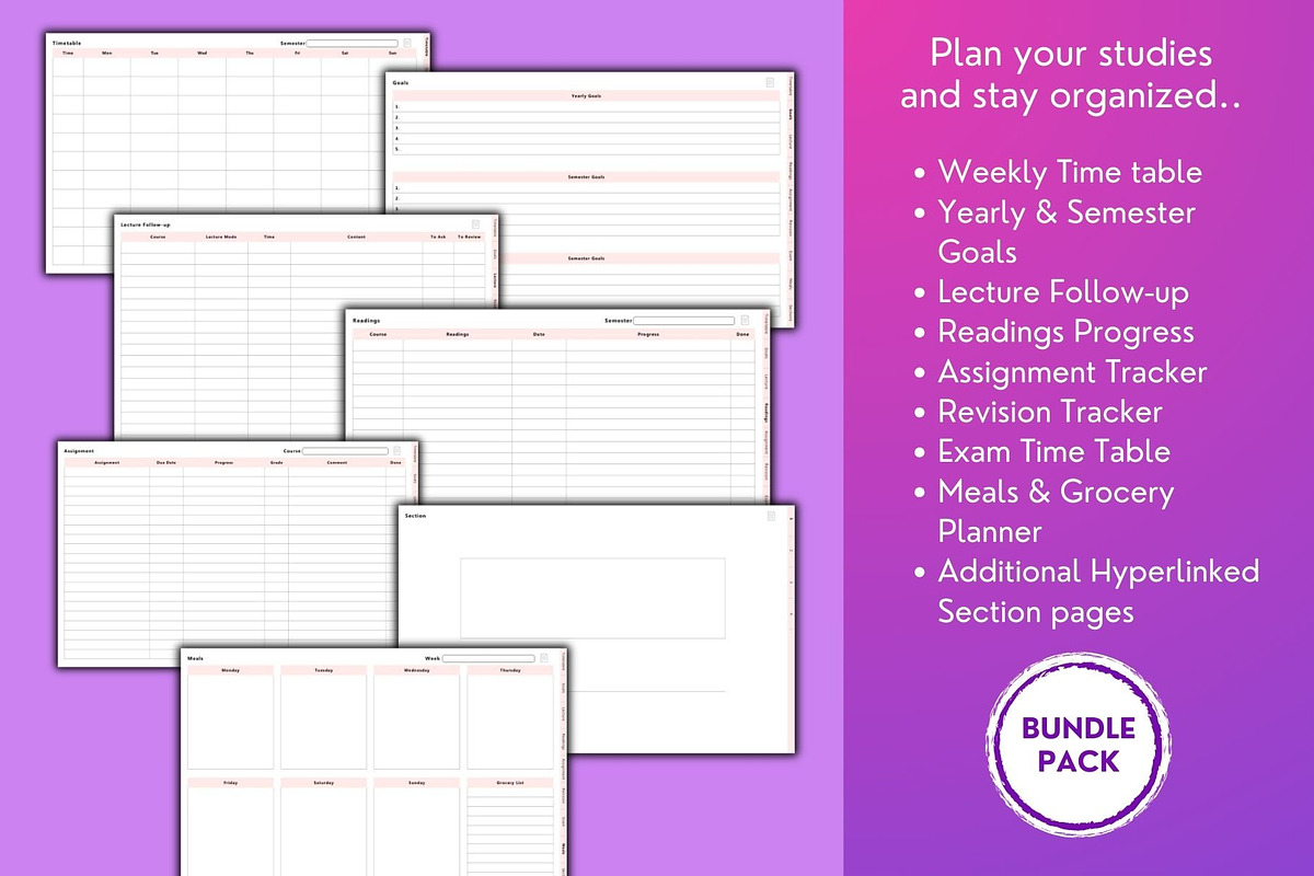Student Digital Planner, a Templates & Theme by Design Composer (Photo 2 of 4)