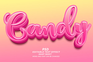 Candy PSD 3D Editable Text Effect