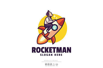 Rocket Man Mascot Logo