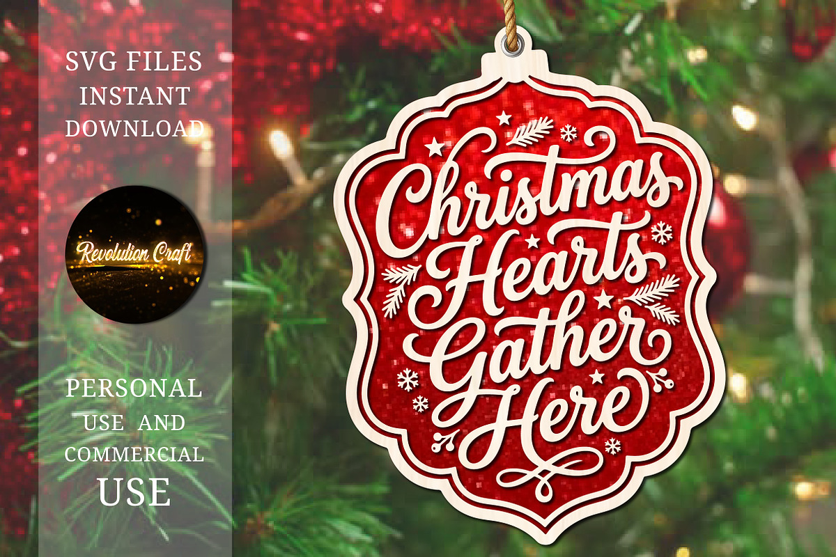 Christmas Heart Gather Here Ornament, an Object Graphic by OK Design (Photo 1 of 3)