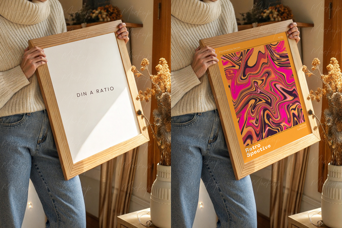 Neutral ISO A Frame in Hands Mockup, a Product Mockup by TatiMockup (Photo 2 of 3)