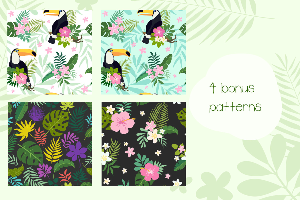 Toucan Birds + Bonus Patterns, an Animal Illustration by Imaginasty (Photo 4 of 5)