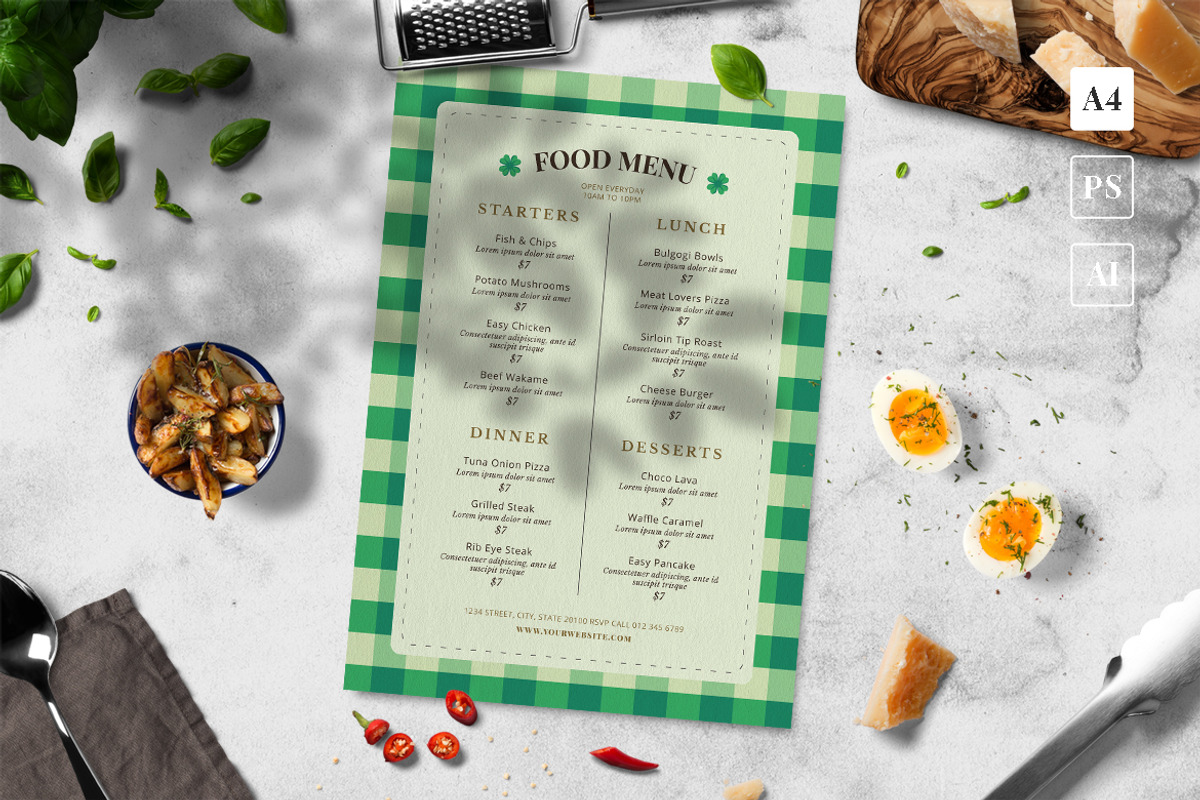 St. Patrick's Food Menu, a Print Template by The Savory Directors (Photo 1 of 3)