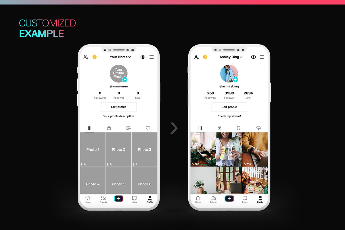 TikTok Smartphone Mockup, a Templates & Theme by MDG (Photo 6 of 7)