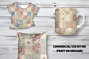 Vintage Cottage Quilt Digital Paper, a Pattern Graphic by LA Design (Thumbnail 7 of 10)