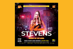DJ Party Club Flyer PSD Template