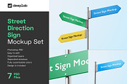 Street Direction Sign Mockup Set, a Product Mockup by Deeplab (Thumbnail 1 of 10)