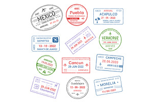 Passport Travel Stamps, Mexico