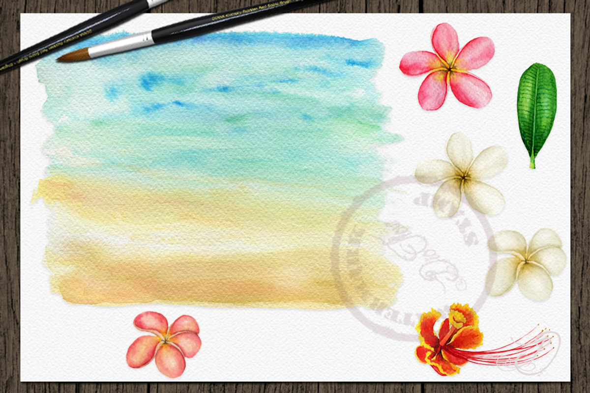 Hawaii Watercolor Illustration, a Decorative Illustration by DioFlow (Photo 6 of 6)