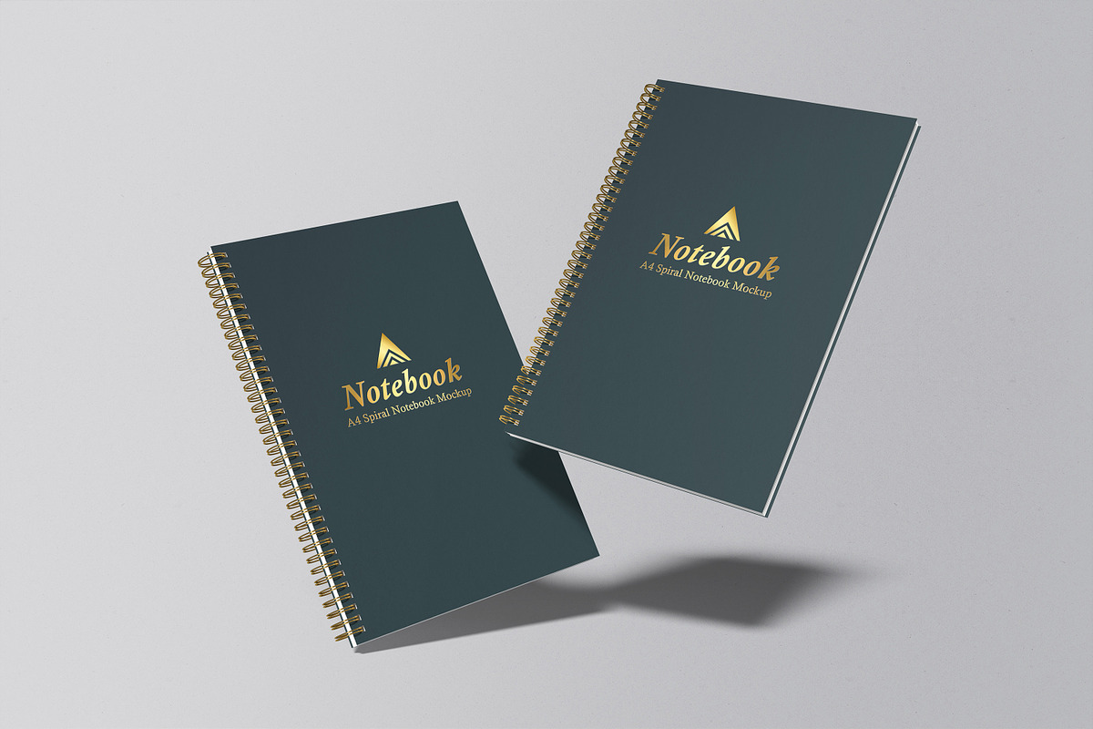 A4 Spiral Notebook Mockup, a Print Template by graphicsecond (Photo 13 of 16)