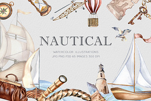 Nautical watercolor clipart
