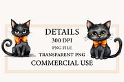 Cute Spooky Halloween Cats Clipart, a Seasonal Illustration by Designworld (Thumbnail 4 of 8)