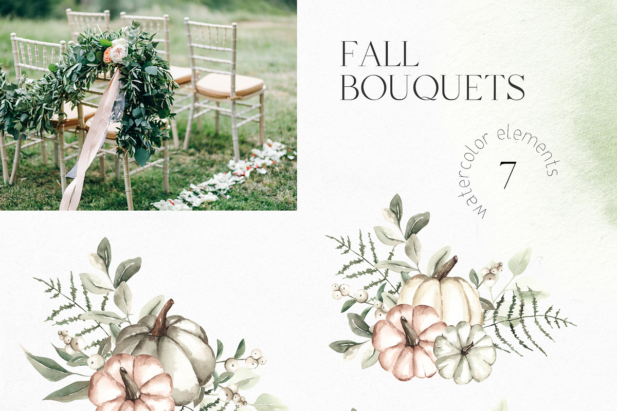 Watercolor Fall Greenery, an Illustration by YuliyaArtGarden (Photo 4 of 10)