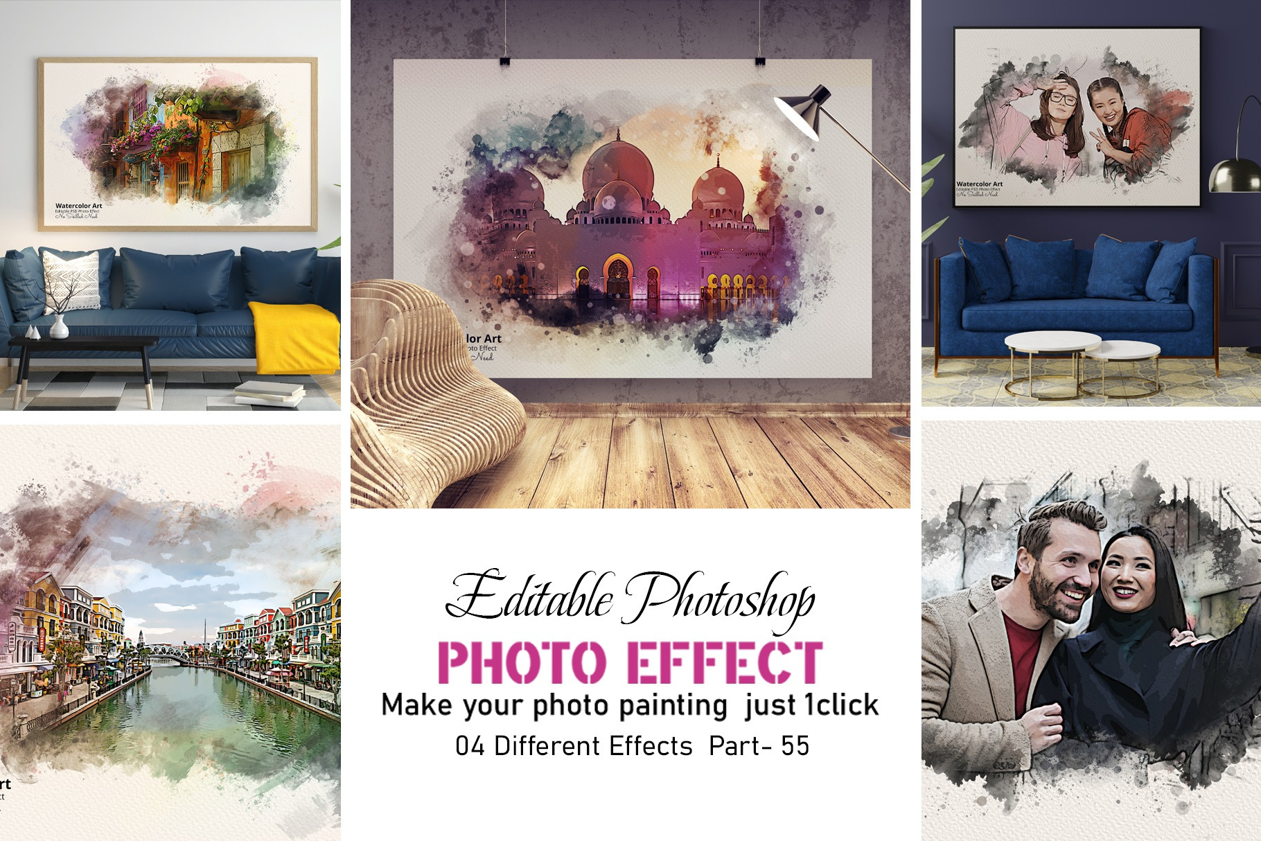 Realistic Watercolor Painting Effect, an Action Add-On by Photoshop Action