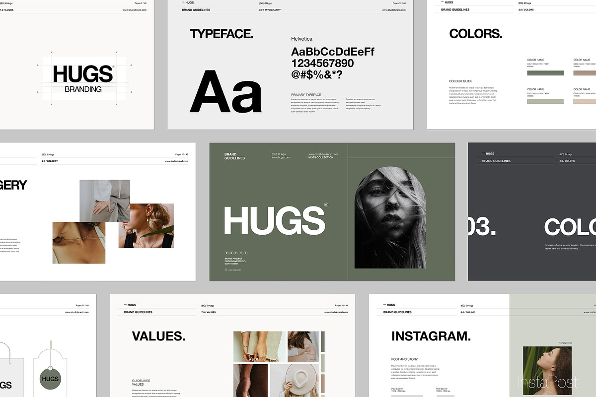 HUGS | Brand Guidelines, a Presentation Template by creathrivestudio (Photo 8 of 15)