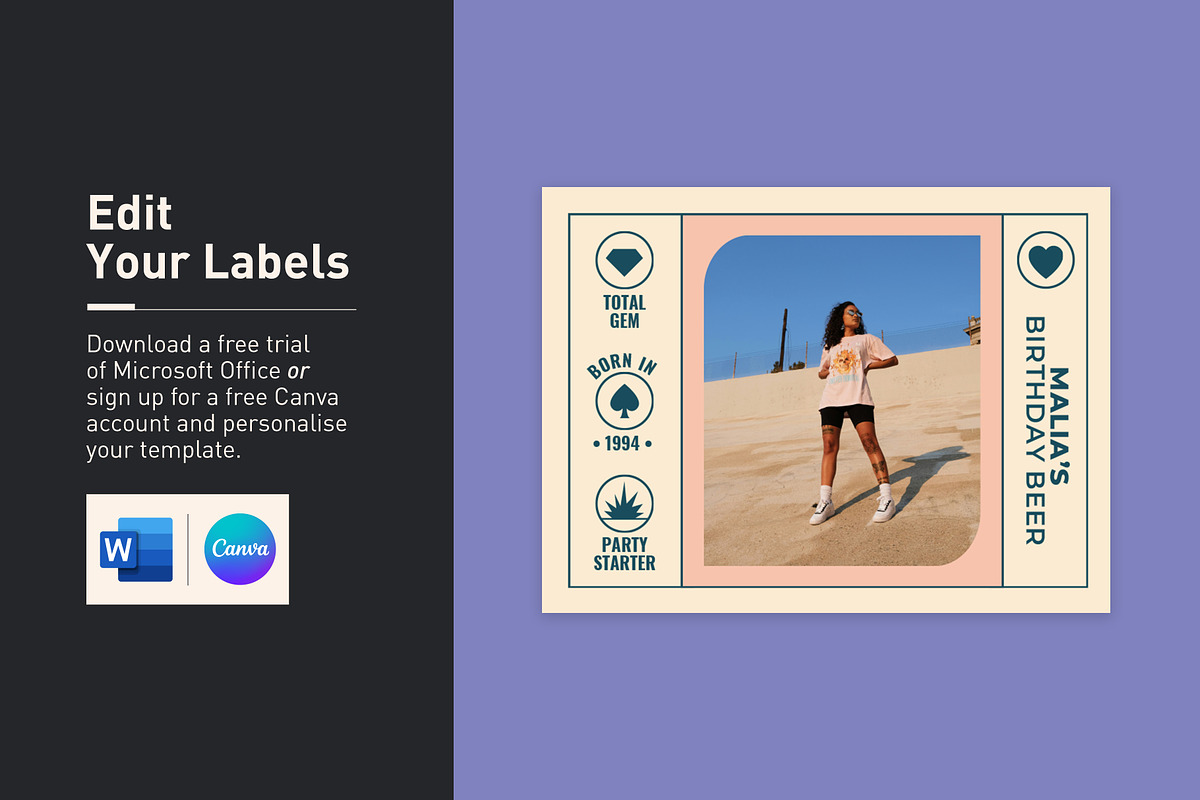 Malia Bottle Label Template, a Stationery Template by Mountain Folk Creative (Photo 3 of 5)