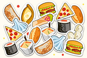 Stickers & pins Fast food, a Food Illustration by Onceli*art (Thumbnail 2 of 6)