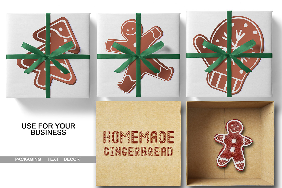 SALE! Gingerbread font - display, a Symbol Font by Fli Store (Photo 5 of 9)