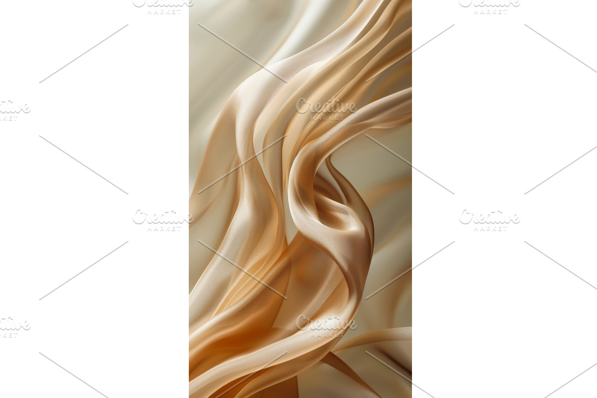 Elegant Flowing Beige Silk Fabric, an Illustration by tilialucida