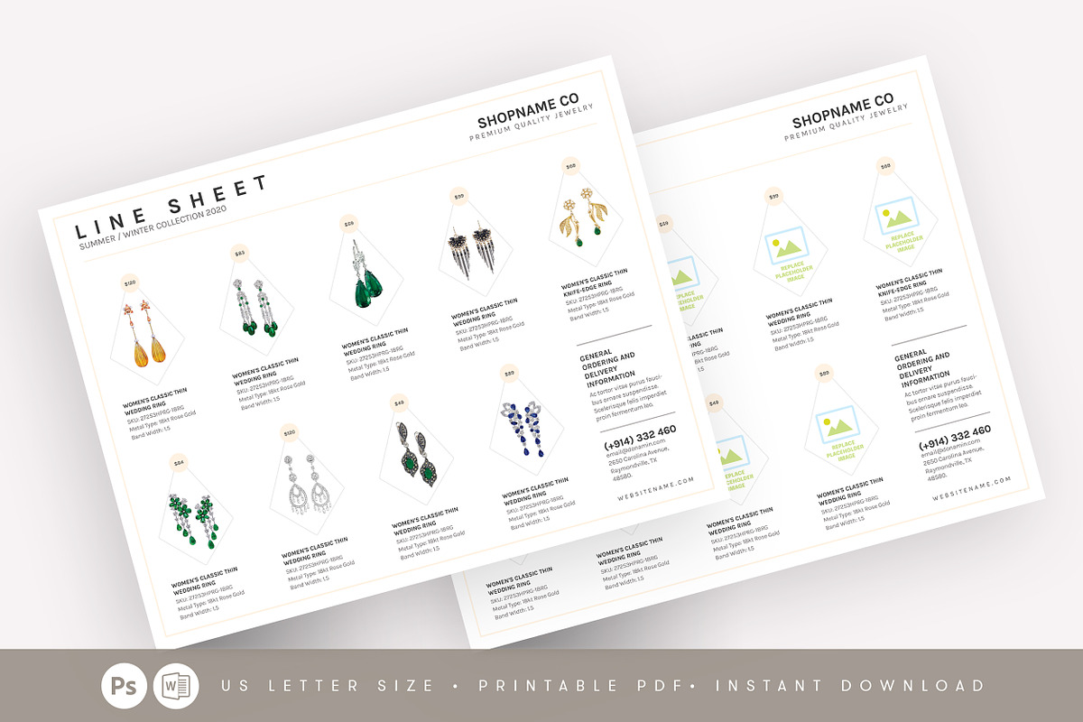Line Sheet Template | Word/Photoshop, a Marketing Template by Axpand (Photo 5 of 6)