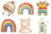 Boho baby watercolor clipart, an Illustration by Watercolor design (Thumbnail 4 of 5)