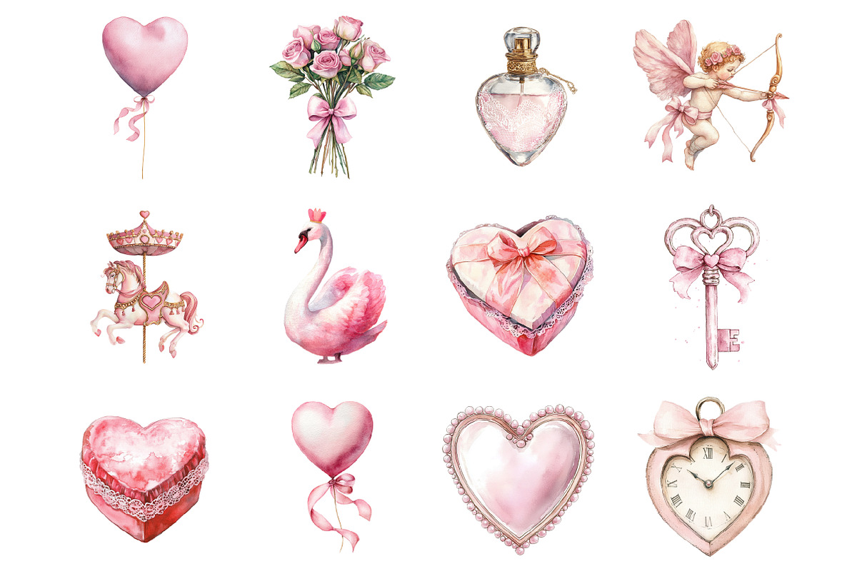 Coquette Valentine Clipart, an Illustration by Design Market (Photo 2 of 4)