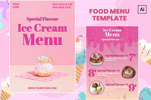 Ice Cream Menu Design Template