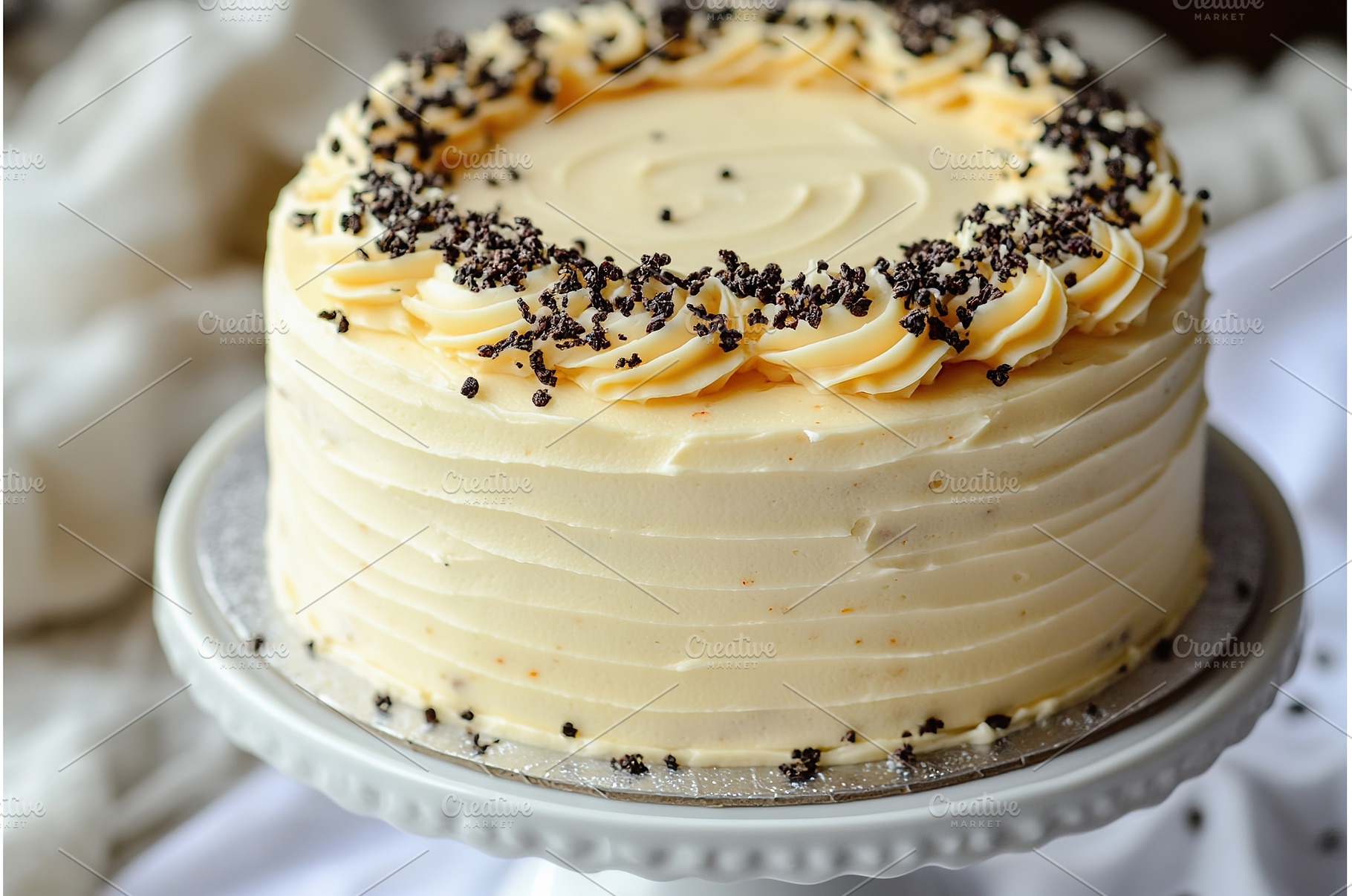Earl Grey tea cake on decorative, a Food & Drink Photo by Lermont51